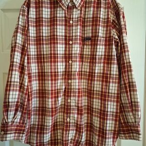 Chaps Men's Red, Yellow, and White Plaid Button-Down Shirt